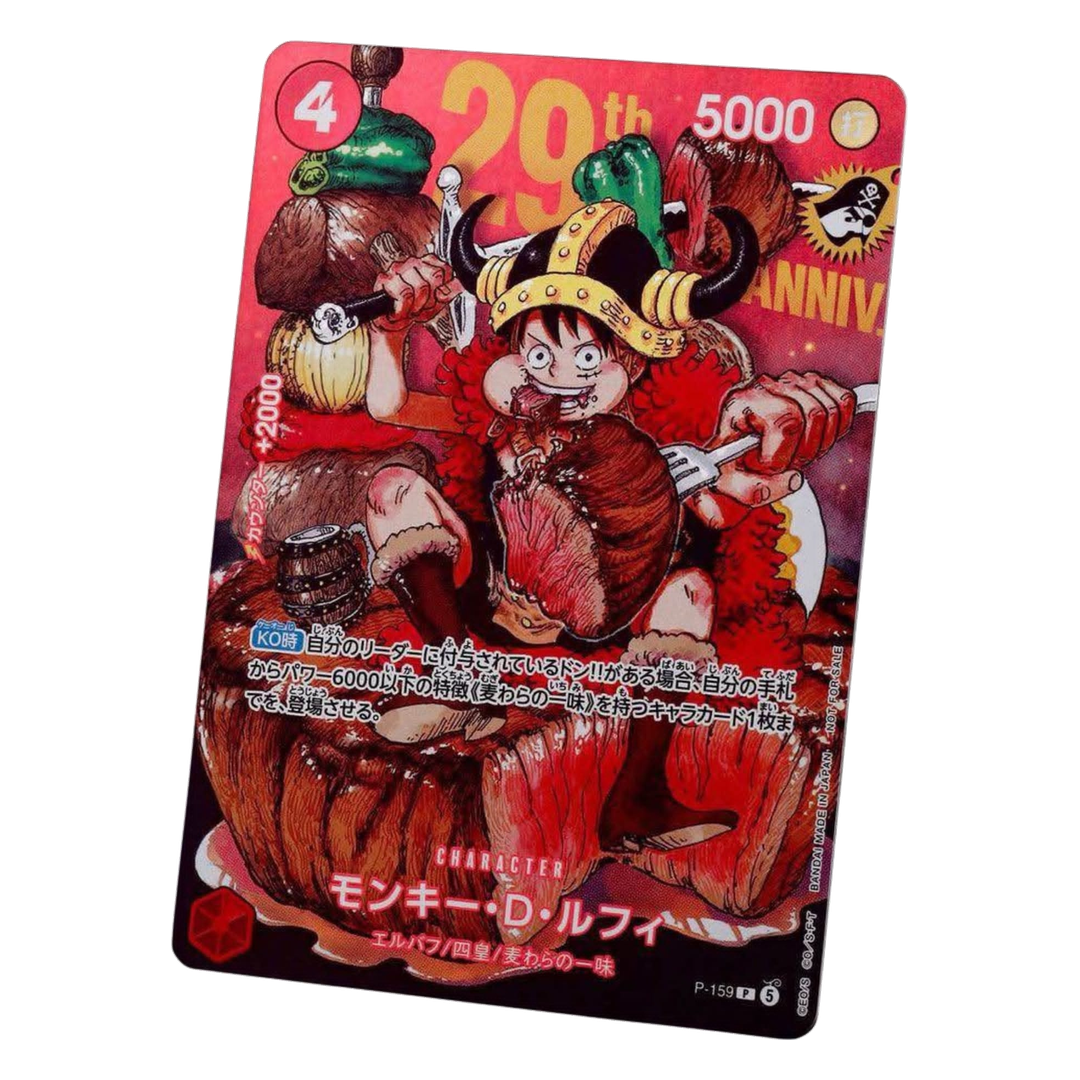 Monkey D. Luffy P-159 Shonen Jump Promo - HOLO - NON GOLD - One Piece Card Game