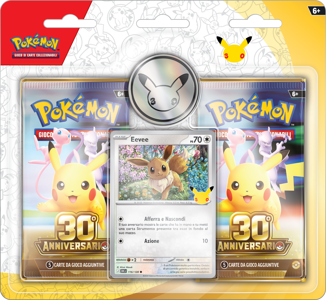 Pokémon TCG – 30° Anniversario – Blister 2 Buste Eevee – ITA
