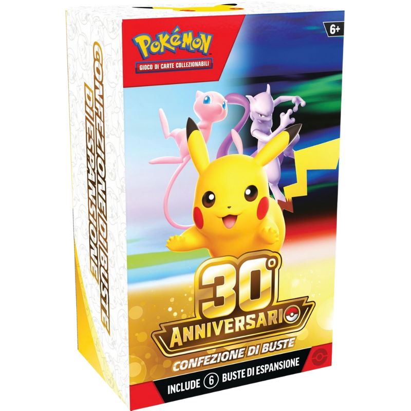Bundle 30° Anniversario Pokémon con sei buste in italiano