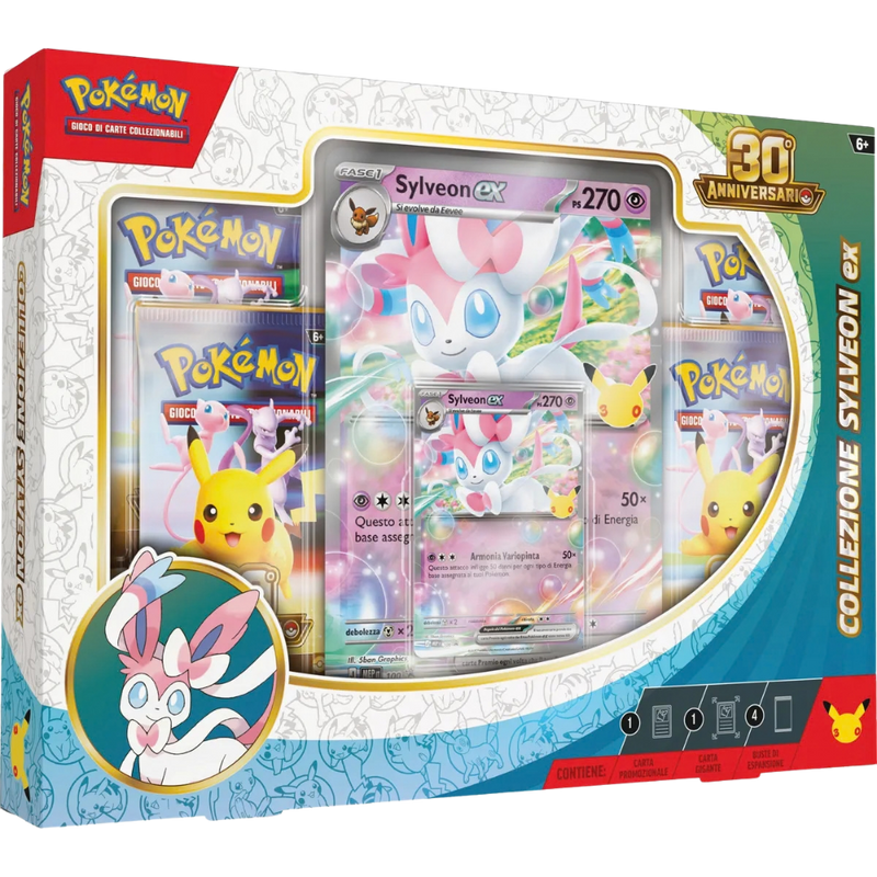 Collezione Sylveon-ex 30° Anniversario in italiano con carta gigante e quattro buste